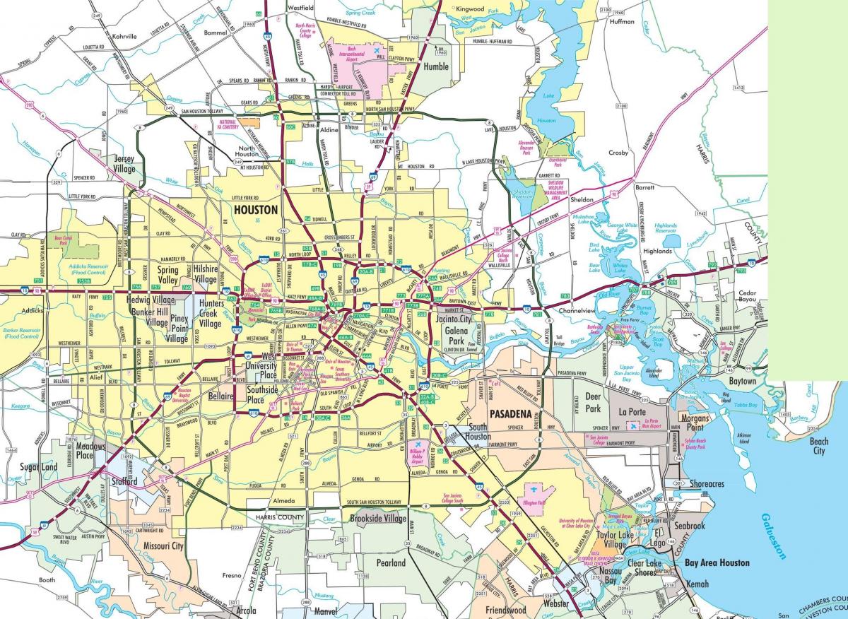 Карта города Хьюстон